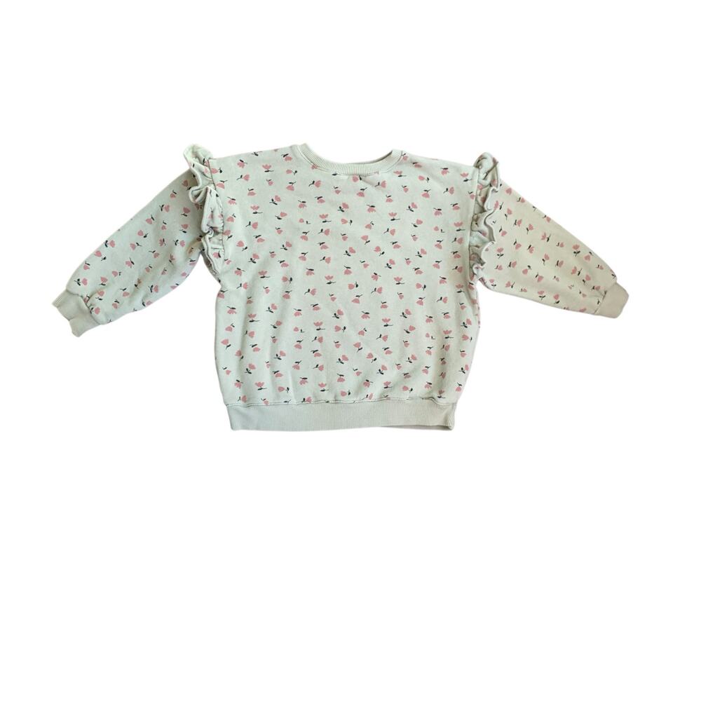 Zara Tulip Ruffle Sweatshirt 4/5 Years